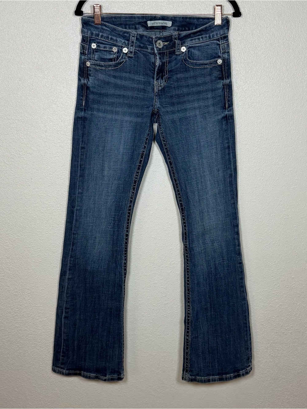 Stetson 816 Women’s 4R Dark Wash Stretch Bootcut Denim Jeans Western Casual Y2K